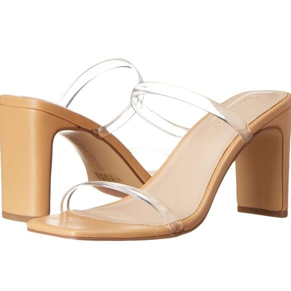 The Drop Women's Avery Square Toe Two Strap High Heeled Sandal, Clear, 11 - Picture 5 of 6